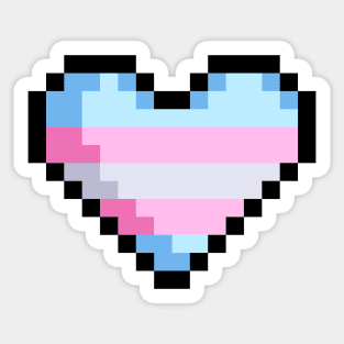 Pixel Trans Flag Heart Sticker